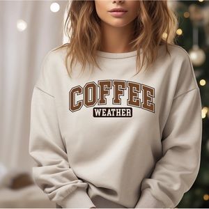 Sand Color Crewneck Sweater Coffee Weather size Medium